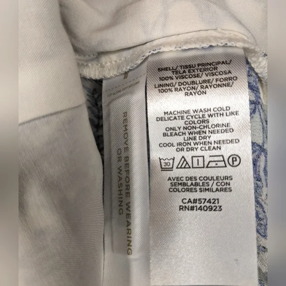 LOFT Blue and White Jumpsuit Romper Ruffled Neckline, 0 - Picture 8 of 11